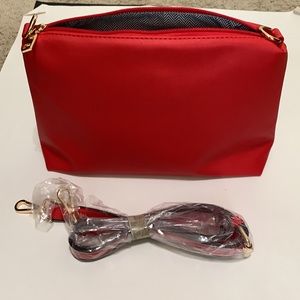 Never-Used Red Purse with Shoulder or Cross Body Strap